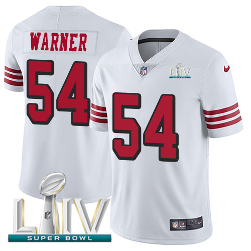 49ers #54 Fred Warner White Super Bowl LIV 2020 Rush Men's Stitched Vapor Untouchable Limited Jersey cheap jerseys for sale - CheapJerseys.Shop