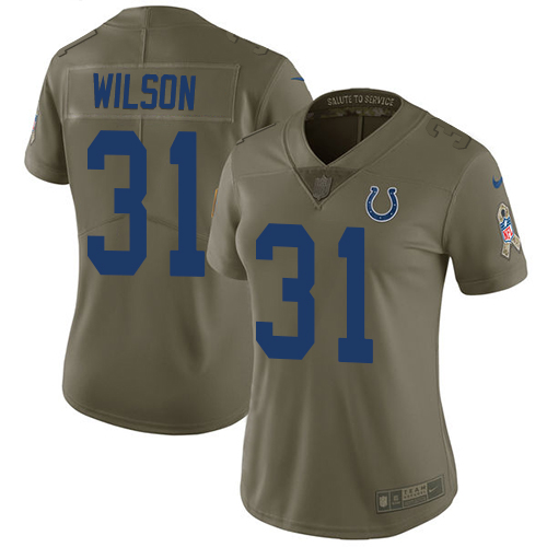 Indianapolis Colts #31 Quincy Wilson Olive Women's Stitched Limited 2017 Salute to Service Jersey Womens cheap jerseys for sale - CheapJerseys.Shop