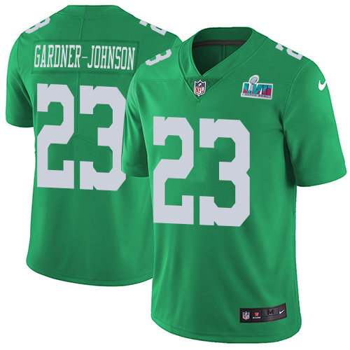 Eagles #23 C.J. Gardner-Johnson Green Super Bowl LVII Patch Youth Stitched Limited Rush Jersey cheap jerseys for sale - CheapJerseys.Shop