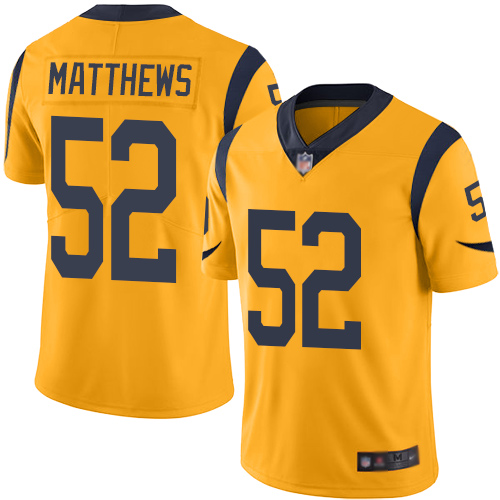 Los Angeles Rams #52 Clay Matthews Gold Youth Stitched Limited Rush Jersey Youth cheap jerseys for sale - CheapJerseys.Shop