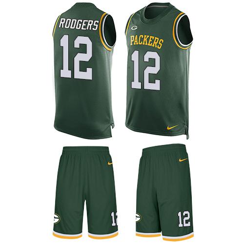 Packers #12 Aaron Rodgers Green Team Color Men's Stitched Limited Tank Top Suit Jersey cheap jerseys for sale - CheapJerseys.Shop
