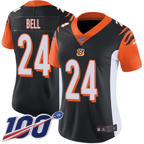 Cincinnati Bengals #24 Vonn Bell Black Team Color Women's Stitched 100th Season Vapor Untouchable Limited Jersey Womens cheap jerseys for sale - CheapJerseys.Shop