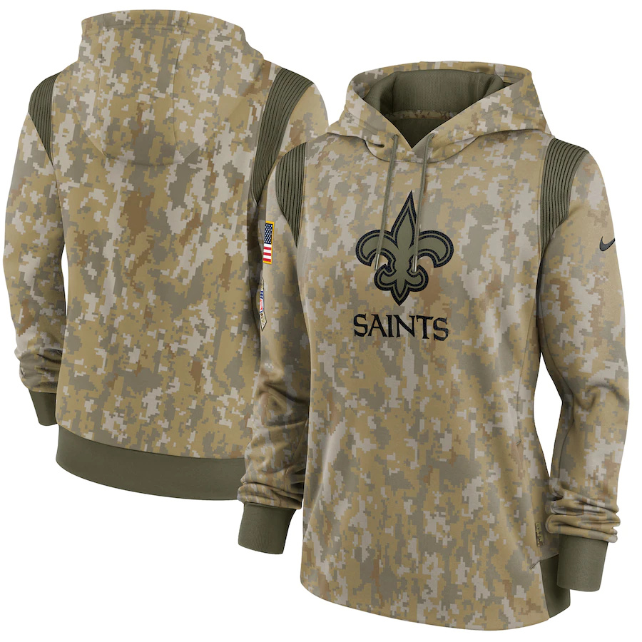 New Orleans Saints Camo Women's 2021 Salute To Service Therma Performance Pullover Hoodie cheap jerseys for sale - CheapJerseys.Shop