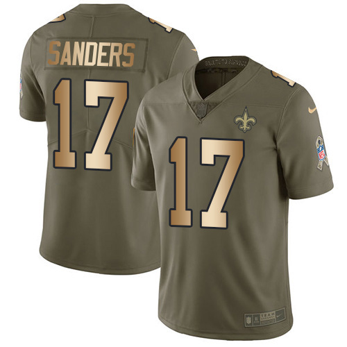 New Orleans Saints #17 Emmanuel Sanders Olive/Gold Men's Stitched Limited 2017 Salute To Service Jersey Men's cheap jerseys for sale - CheapJerseys.Shop