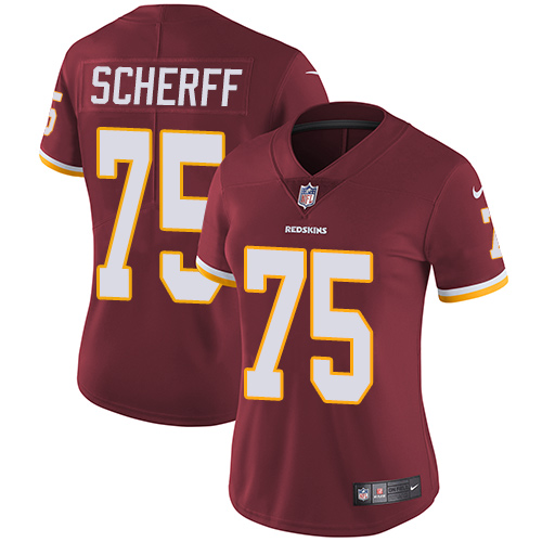 Washington Commanders #75 Brandon Scherff Burgundy Red Team Color Women's Stitched Vapor Untouchable Limited Jersey Womens cheap jerseys for sale - CheapJerseys.Shop