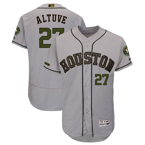 Houston Astros #27 Jose Altuve Grey Flexbase Authentic Collection 2018 Memorial Day Stitched Jersey Men's cheap jerseys for sale - CheapJerseys.Shop