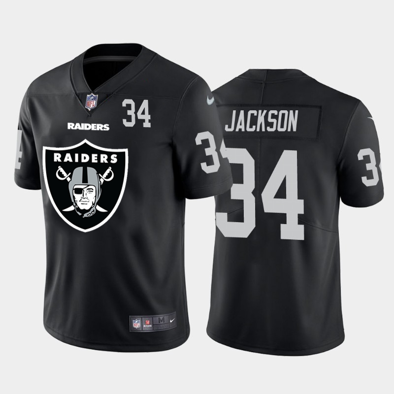 Las Vegas Raiders #34 Bo Jackson Black Men's Big Team Logo Player Vapor Limited Jersey cheap jerseys for sale - CheapJerseys.Shop