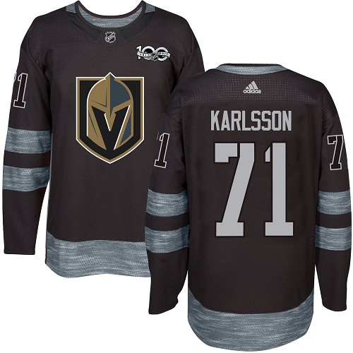 Golden Vegas Golden Knights #71 William Karlsson Black 1917-2017 100th Anniversary Stitched Jersey Men's cheap jerseys for sale - CheapJerseys.Shop