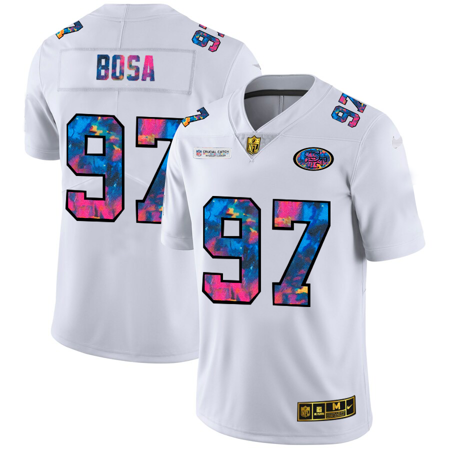 San Francisco 49ers #97 Nick Bosa Men's White Multi-Color 2020 Crucial Catch Limited Jersey cheap jerseys for sale - CheapJerseys.Shop