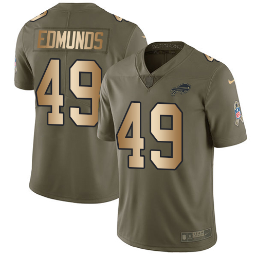 Bills #49 Tremaine Edmunds Olive/Gold Youth Stitched Limited 2017 Salute To Service Jersey cheap jerseys for sale - CheapJerseys.Shop