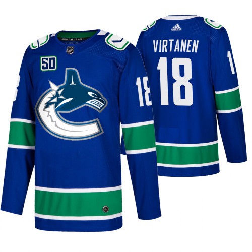 Men's Vancouver Vancouver Canucks #18 Jake Virtanen Blue 2019-20 Home Authentic Jersey Men's cheap jerseys for sale - CheapJerseys.Shop