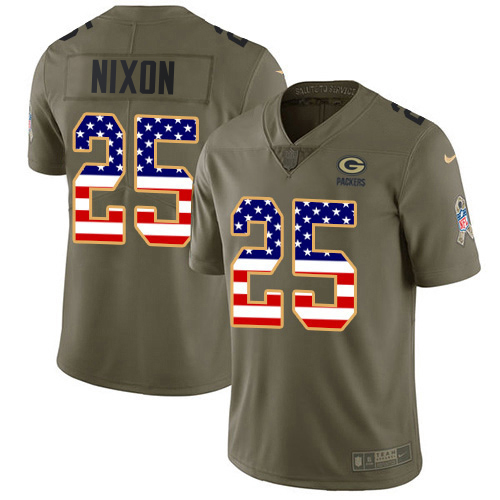 Packers #25 Keisean Nixon Olive/USA Flag Men's Stitched Limited 2017 Salute To Service Jersey cheap jerseys for sale - CheapJerseys.Shop
