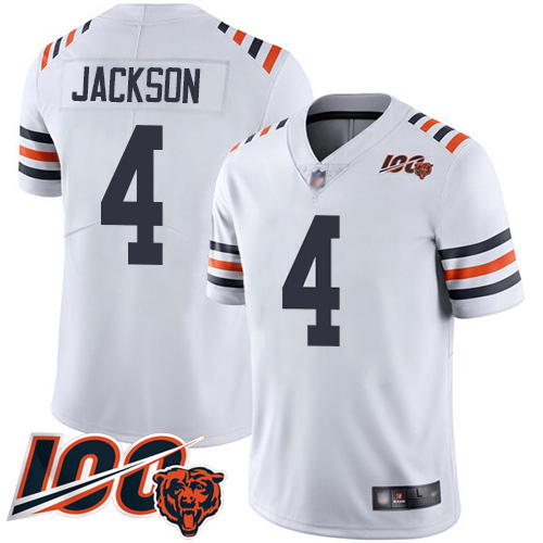 Bears #4 Eddie Jackson White Youth Stitched 100th Season Vapor Limited Jersey cheap jerseys for sale - CheapJerseys.Shop