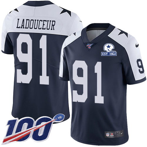 Dallas Cowboys #91 L.P. Ladouceur Navy Blue Thanksgiving Men's Stitched With Established In 1960 Patch 100th Season Vapor Untouchable Limited Thro cheap jerseys for sale - CheapJerseys.Shop