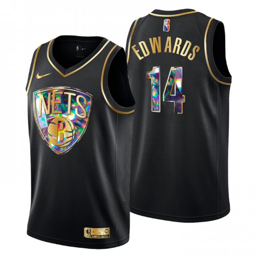 Brooklyn Brooklyn Nets #14 Kessler Edwards Mens Golden Edition Diamond Logo 2021/22 Swingman Jersey - Black Mens cheap jerseys for sale - CheapJerseys.Shop