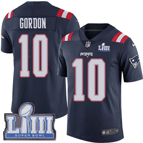 New England Patriots #10 Josh Gordon Navy Blue Super Bowl LIII Bound Youth Stitched Limited Rush Jersey Youth cheap jerseys for sale - CheapJerseys.Shop