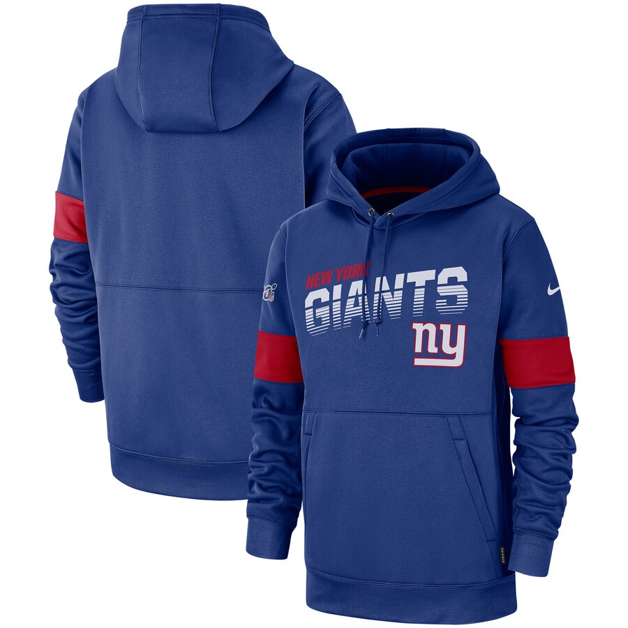 New York Giants Sideline Team Logo Performance Pullover Hoodie Royal cheap jerseys for sale - CheapJerseys.Shop