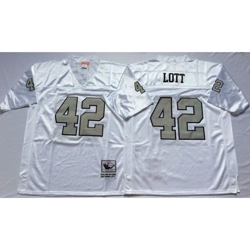 Mitchell And Ness Las Vegas Raiders #42 Ronnie Lott White Silver No. Throwback Stitched Jersey Men's cheap jerseys for sale - CheapJerseys.Shop