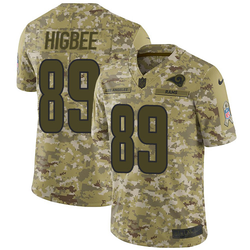 Los Angeles Rams #89 Tyler Higbee Camo Men's Stitched Limited 2018 Salute To Service Jersey Men's cheap jerseys for sale - CheapJerseys.Shop