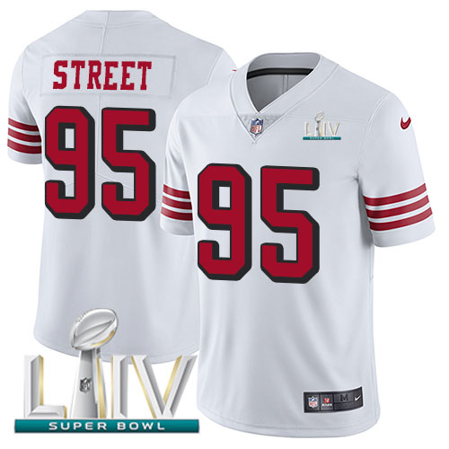 San Francisco 49ers #95 Kentavius Street White Super Bowl LIV 2020 Rush Youth Stitched Vapor Untouchable Limited Jersey Youth cheap jerseys for sale - CheapJerseys.Shop