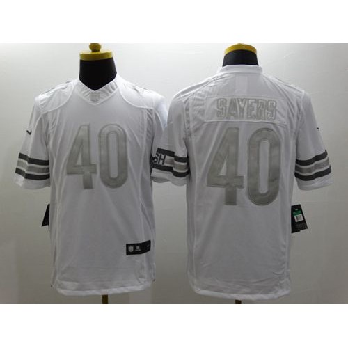 Chicago Bears #40 Gale Sayers White Men's Stitched Limited Platinum Jersey Men's cheap jerseys for sale - CheapJerseys.Shop