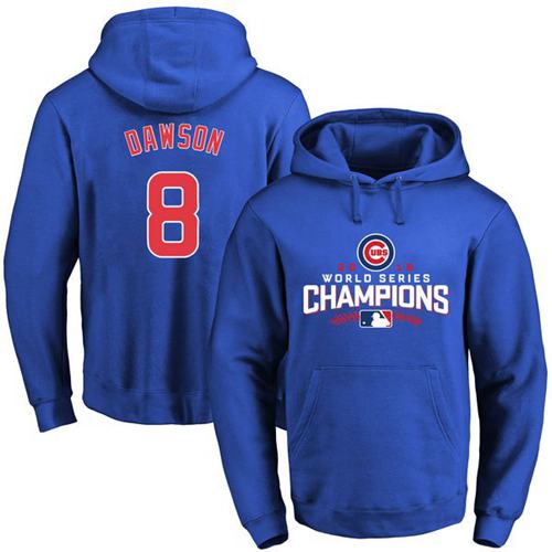 Cubs #8 Andre Dawson Blue 2016 World Series Champions Pullover Hoodie cheap jerseys for sale - CheapJerseys.Shop