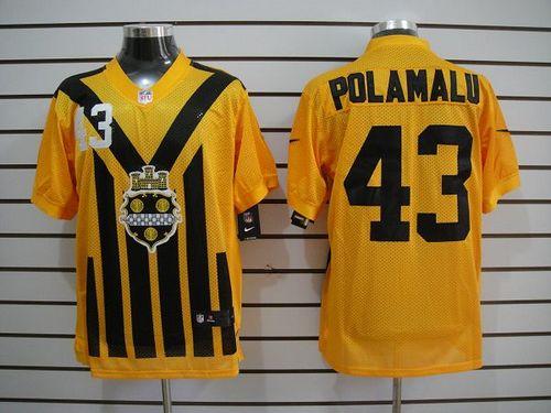 Steelers #43 Troy Polamalu Gold 1933s Throwback Men's Embroidered Elite Jersey cheap jerseys for sale - CheapJerseys.Shop