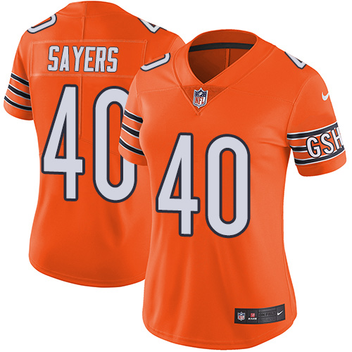 Chicago Bears #40 Gale Sayers Orange Women's Stitched Limited Rush Jersey Womens cheap jerseys for sale - CheapJerseys.Shop