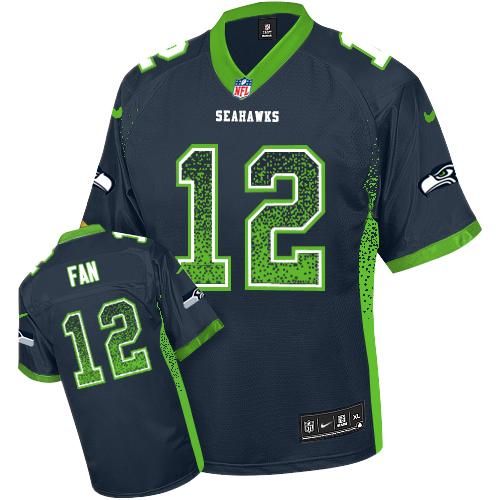 Seahawks #12 Fan Steel Blue Team Color Men's Stitched Elite Drift Fashion Jersey cheap jerseys for sale - CheapJerseys.Shop