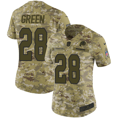 Washington Commanders #28 Darrell Green Camo Women's Stitched Limited 2018 Salute to Service Jersey Womens cheap jerseys for sale - CheapJerseys.Shop