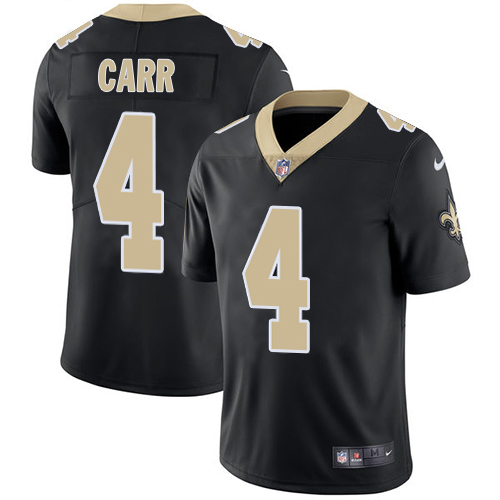 Saints #4 Derek Carr Black Team Color Men's Stitched Vapor Untouchable Limited Jersey cheap jerseys for sale - CheapJerseys.Shop