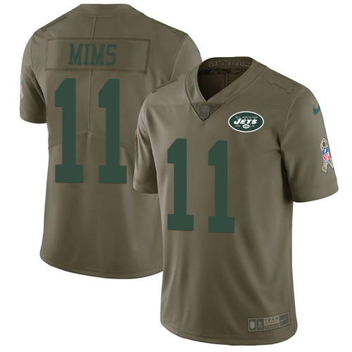 New York Jets #11 Denzel Mim Olive Men's Stitched Limited 2017 Salute To Service Jersey Men's cheap jerseys for sale - CheapJerseys.Shop