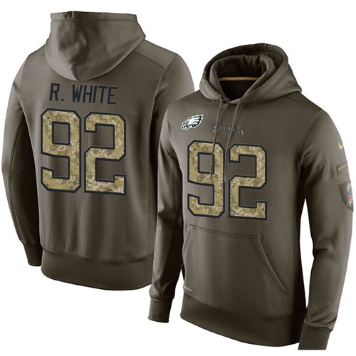 Men's Philadelphia Eagles #92 Reggie White Stitched Green Olive Salute To Service KO Performance Hoodie cheap jerseys for sale - CheapJerseys.Shop