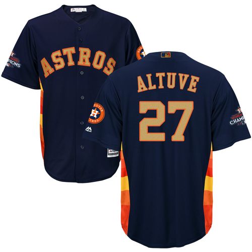 Houston Astros #27 Jose Altuve Navy Blue 2018 Gold Program Cool Base Stitched Youth Jersey Youth cheap jerseys for sale - CheapJerseys.Shop