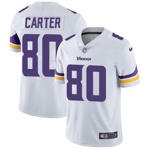 Minnesota Vikings #80 Cris Carter White Men's Stitched Vapor Untouchable Limited Jersey Men's cheap jerseys for sale - CheapJerseys.Shop