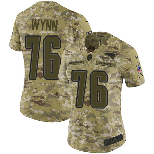 New England Patriots #76 Isaiah Wynn Camo Women's Stitched Limited 2018 Salute to Service Jersey Womens cheap jerseys for sale - CheapJerseys.Shop