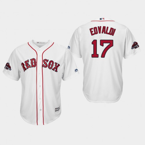 Boston Red Sox #17 Nathan Eovaldi White New Cool Base 2018 World Series Champions Stitched Jersey Men's cheap jerseys for sale - CheapJerseys.Shop