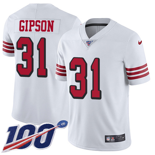 49ers #31 Tashaun Gipson White Rush Youth Stitched Limited 100th Season Jersey cheap jerseys for sale - CheapJerseys.Shop