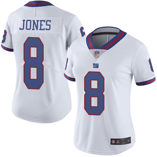 Giants #8 Daniel Jones White Women's Stitched Limited Rush Jersey cheap jerseys for sale - CheapJerseys.Shop