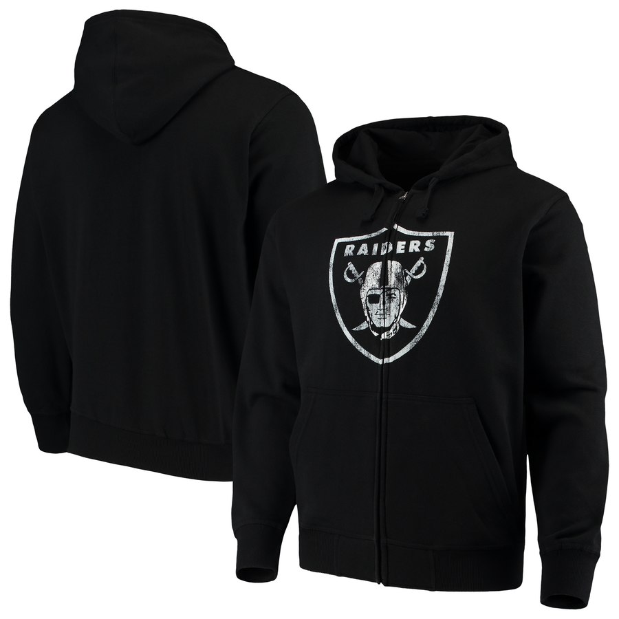 Las Vegas Raiders G-III Sports By Carl Banks Primary Logo Full-Zip Hoodie Black cheap jerseys for sale - CheapJerseys.Shop