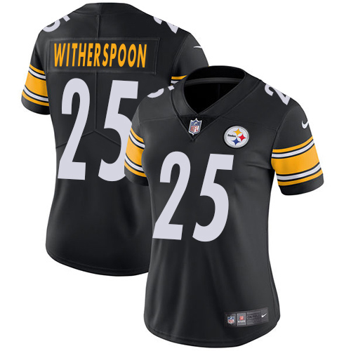 Steelers #25 Ahkello Witherspoon Black Team Color Women's Stitched Vapor Untouchable Limited Jersey cheap jerseys for sale - CheapJerseys.Shop