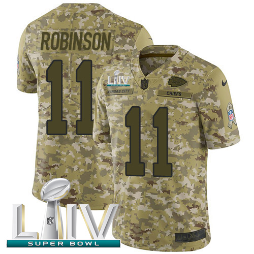 Kansas City Chiefs #11 Demarcus Robinson Camo Super Bowl LIV 2020 Men's Stitched Limited 2018 Salute To Service Jersey Men's cheap jerseys for sale - CheapJerseys.Shop