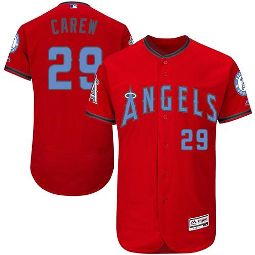 Los Angeles Angels of Anaheim #29 Rod Carew Red Flexbase Authentic Collection Father's Day Stitched Jersey Men's cheap jerseys for sale - CheapJerseys.Shop