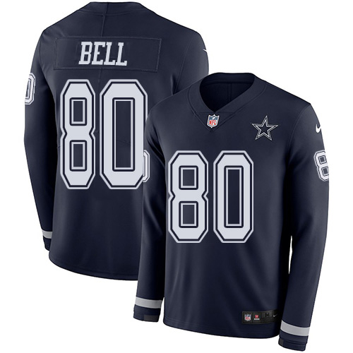 Dallas Cowboys #80 Blake Bell Navy Blue Team Color Men's Stitched Limited Therma Long Sleeve Jersey Men's cheap jerseys for sale - CheapJerseys.Shop