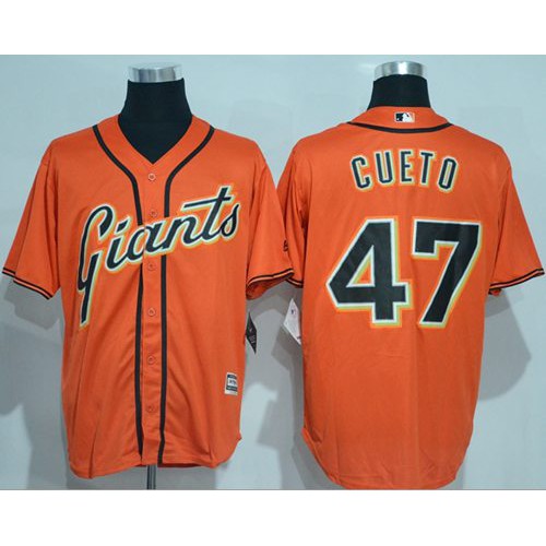 San Francisco Giants #47 Johnny Cueto Orange New Cool Base Alternate Stitched Jersey Men's cheap jerseys for sale - CheapJerseys.Shop