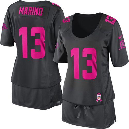 Dolphins #13 Dan Marino Dark Grey Women's Breast Cancer Awareness Stitched Elite Jersey cheap jerseys for sale - CheapJerseys.Shop