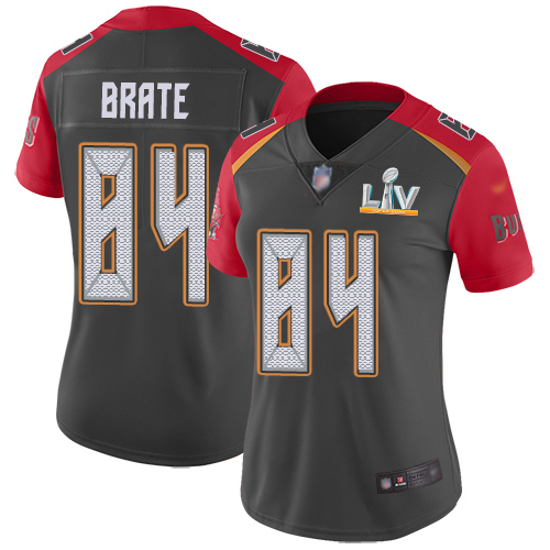 Tampa Bay Buccaneers #84 Cameron Brate Gray Women's Super Bowl LV Bound Stitched Limited Inverted Legend Jersey Womens cheap jerseys for sale - CheapJerseys.Shop