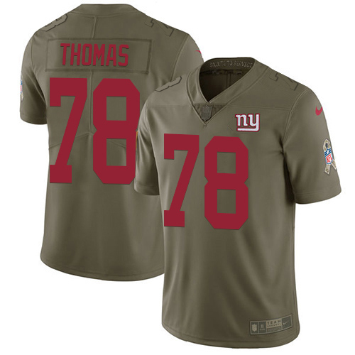 New York Giants #78 Andrew Thomas Olive Youth Stitched Limited 2017 Salute To Service Jersey Youth cheap jerseys for sale - CheapJerseys.Shop