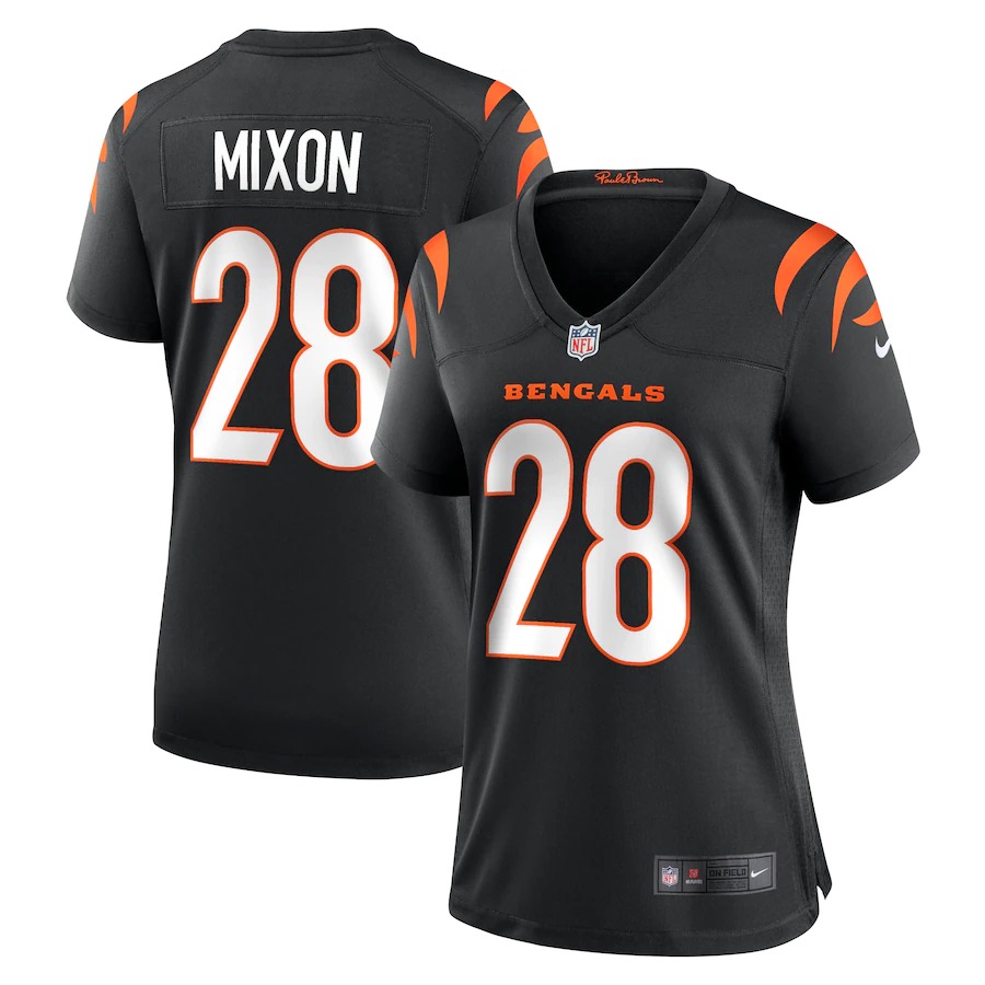 Cincinnati Bengals #28 Joe Mixon Black Women's Game Jersey cheap jerseys for sale - CheapJerseys.Shop