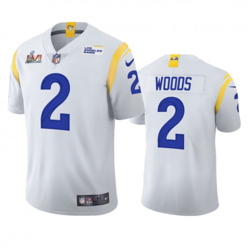 Los Angeles Los Angeles Rams #2 Robert Woods Men's Super Bowl LVI Patch 2021 Vapor Limited Jersey - White Men's cheap jerseys for sale - CheapJerseys.Shop